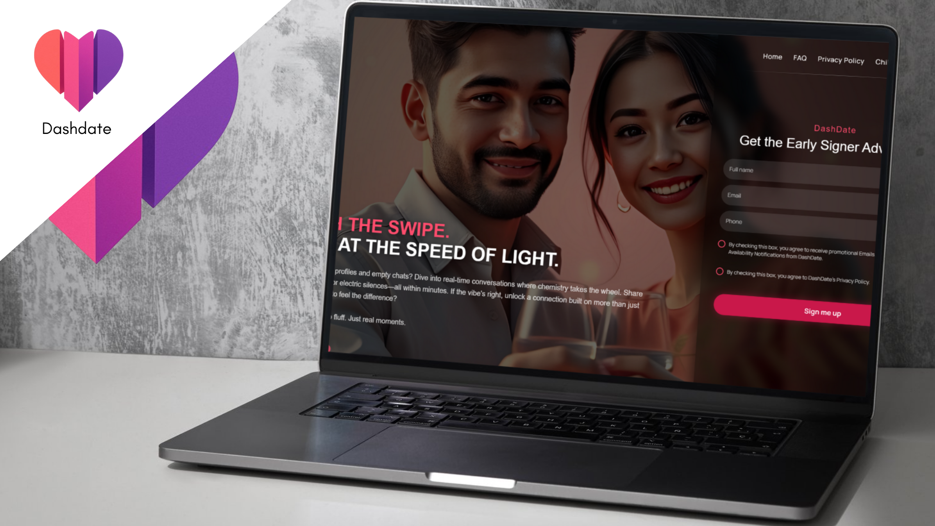 DashDate Landing web